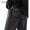 Hong Kong Trend Men'S Summer New Straight Leg Personalized Letter Jeans Hip-Hop Ins Trendy High Street Trendy Hooligan Handsome Pants