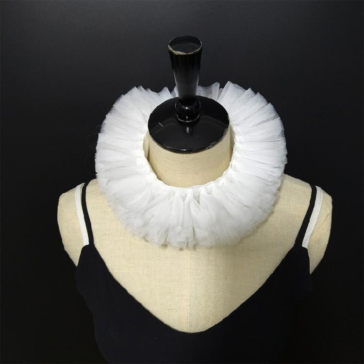 Dámský viktoriánský styl Síťovaný volánkový falešný límeček Choker Tyl na krk Pro Cosplay Halloweenské večírky A večerní akce