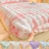 Flauschiges Plüsch Spannbettlaken für Winter Einfarbig Kaninchenfleece Bettlaken mit Gummizug Winter Warm Verdicken Matratzenschoner