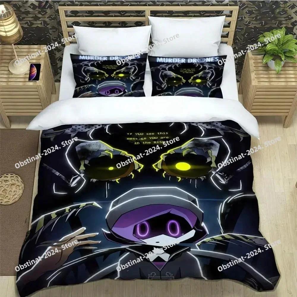 Murder Drones Cartoon Bedding Set Printed single Comforter Quilt Bed Cover Duvet Cover Pillow Case 3 Pieces Sets Kids Adult Size