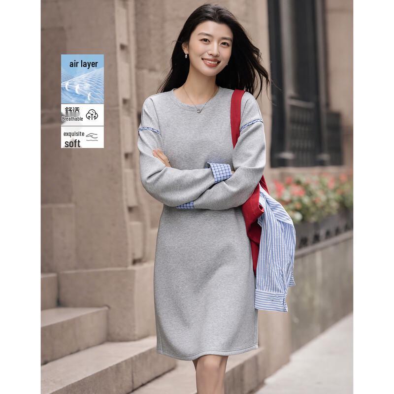 Women s Loose Fit Air Layer Sweatshirt Dress XL