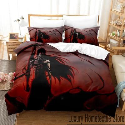 Anime Bleach Kurosaki Ichigo Bedding Set Duvet Cover Bed Set Quilt Cover Pillowcase Comforter King Queen Size Boys