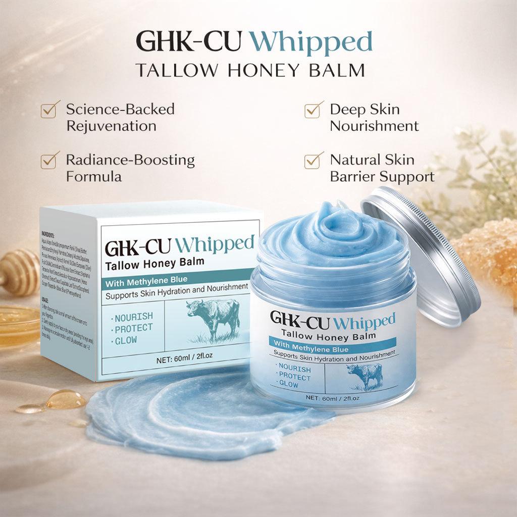 GHK-CU Peptyd Miedziowy Krem Bity 60g, Masło Shea i Miód, Głębokie Nawilżenie, Łagodzi Zaczerwienienia, Skóra Wrażliwa