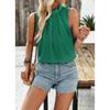 Elegant Spring Summer Solid Color Sleeveless Top Women Pulovers Blouses