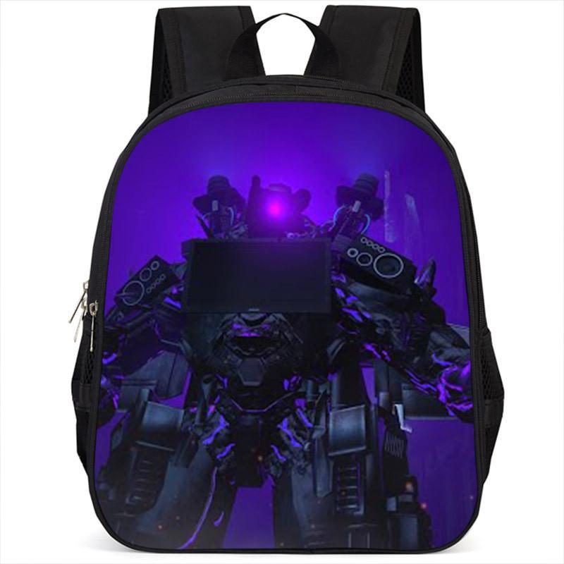 Fashionable Skibidi Toilet Kids Backpack Large Capacity Nylon Bag Unisex Design