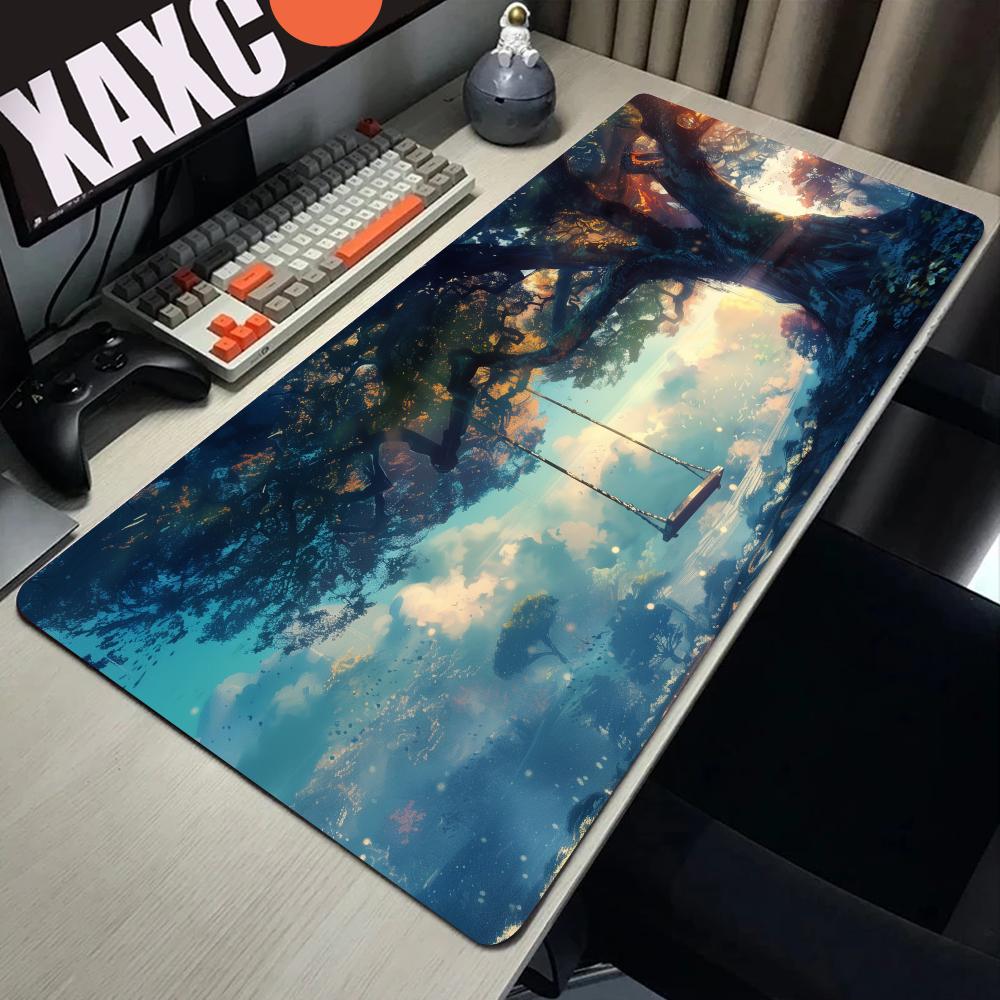 Magic Forest Tree Mouse Pad Large Computer Keyboard Animation Game Mousepad Chess and Card TCG Desk Mat Compatible MTG RPG CCG