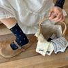 Navy Blue Socks Sweet Little Floral Socks Boneless Fungus Edge Piles Of Socks Autumn Cotton Socks