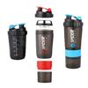 3 Layer Shaker Bottle Protein Mixing Shake Cup Active Fitness Water Cup 550ml Scaled Plastic Water Bottles with Medicine Box