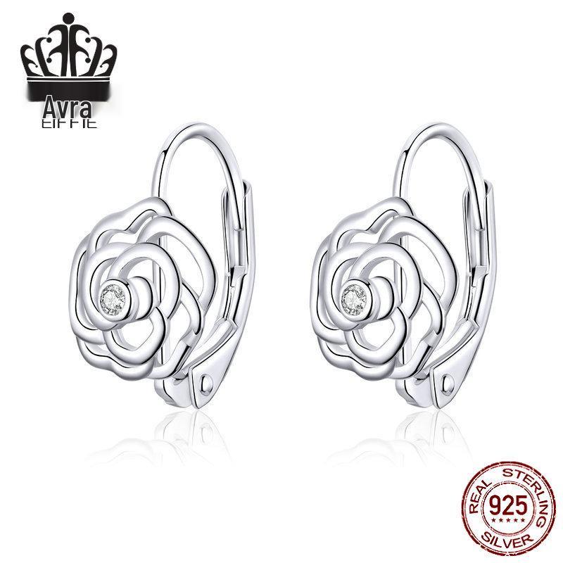 

Серьги из розового стерлингового серебра с платиновым покрытием S925 для женщин - Модный дизайн в европейском и американском стиле, лидер продаж S925 Silver