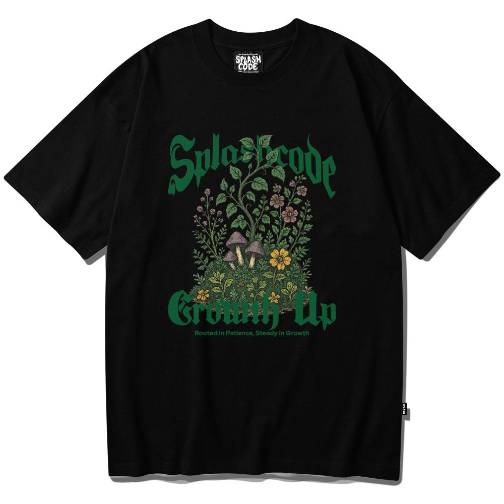 Seupeullaesikodeu Short Sleeve T-Shirt Black - Growth Up