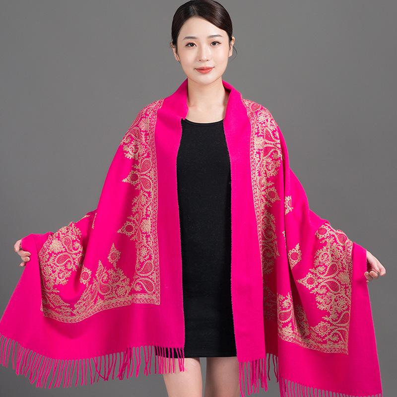 Winter New Arrival Shawl Women Cashmere Scarves Embroider Flower Tassel Shawl Long Soft Warm Wraps Thick Blanket Scarf Bufanda