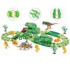 Electric 165pcs Dinosaur Rail Car Track Racing Toy Set Bend Flexible Track Race