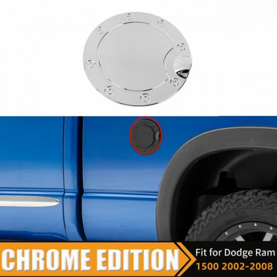 Chrome Fuel Gas Door Panel Cover Trim Decor Garnish for Dodge for Ram 2002-2008