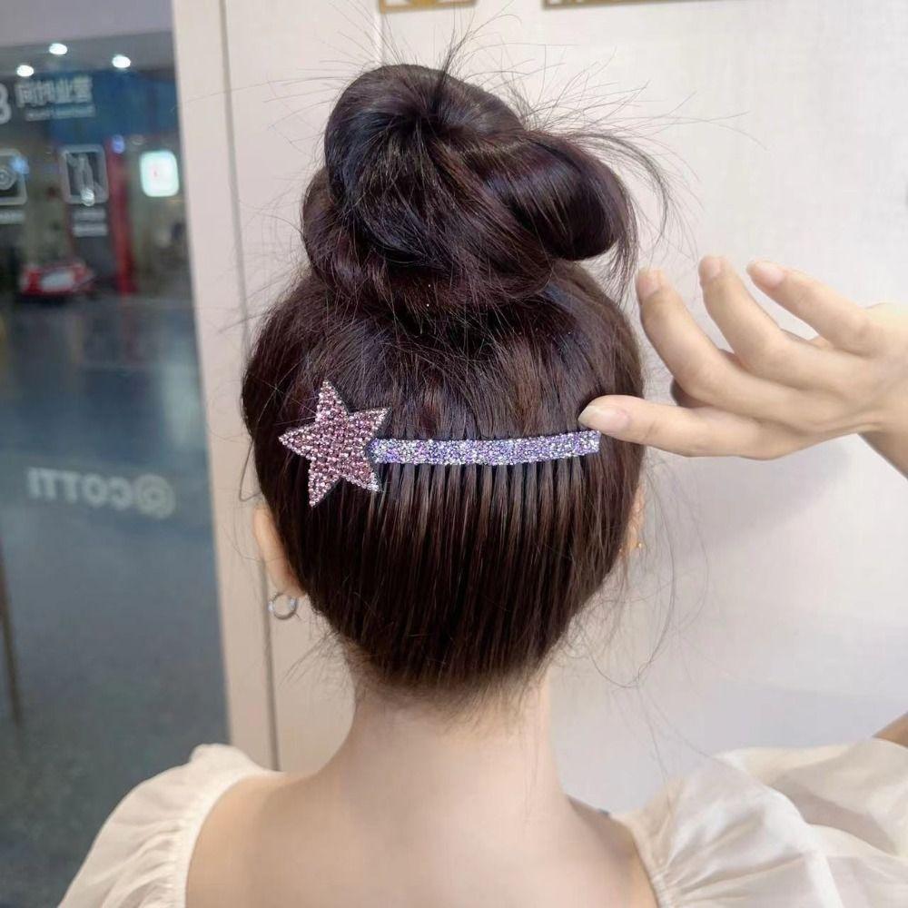 Pentagram Star Rhinestone Star Hair Comb Teeth Broken Hair Comb Fresh Extra Hair Holder  Lady