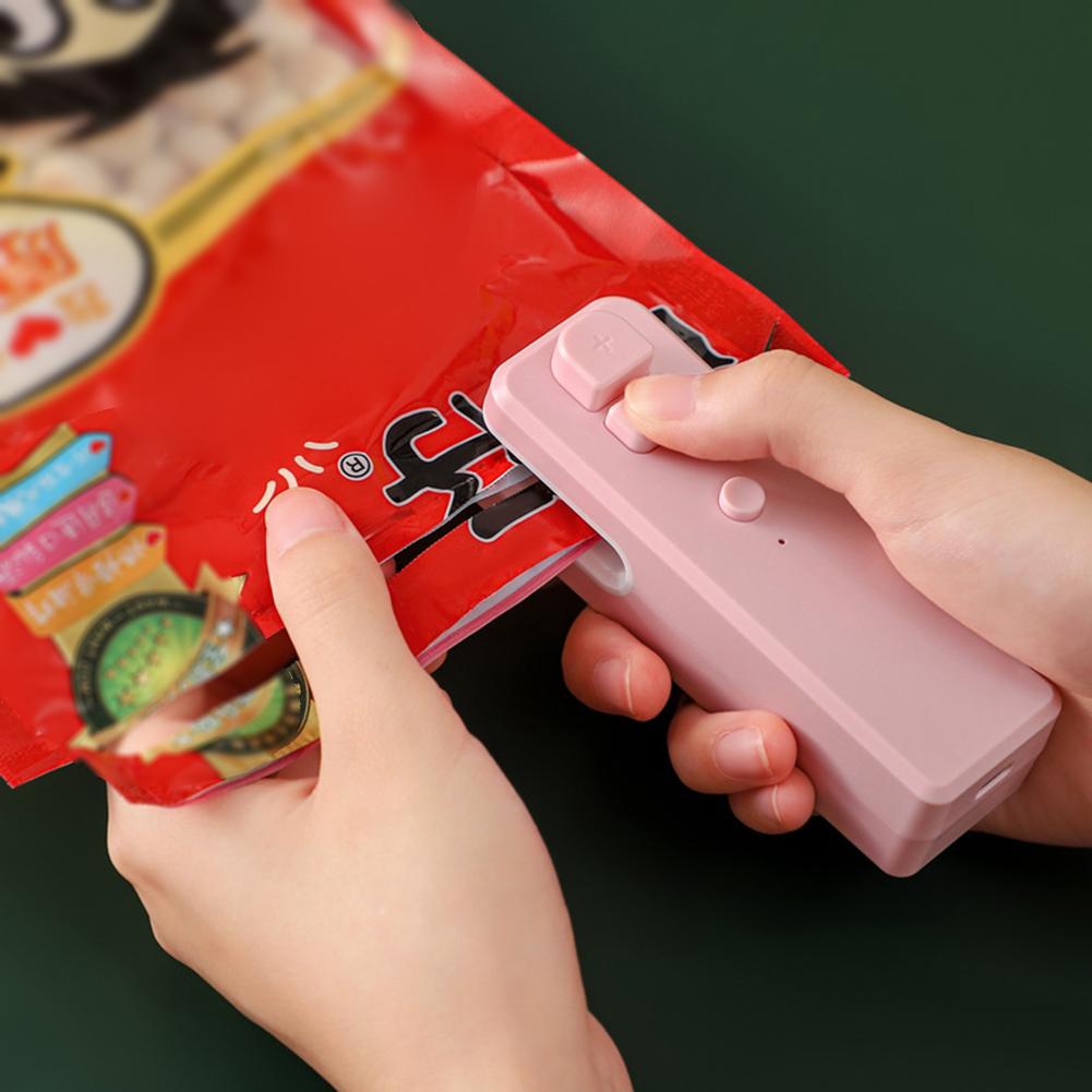 ABS Stainless Steel Heat Sealer Mini Handheld Sealing Vacuum Machine Snack Plastic Storage Kitchen Storage Bag Clips