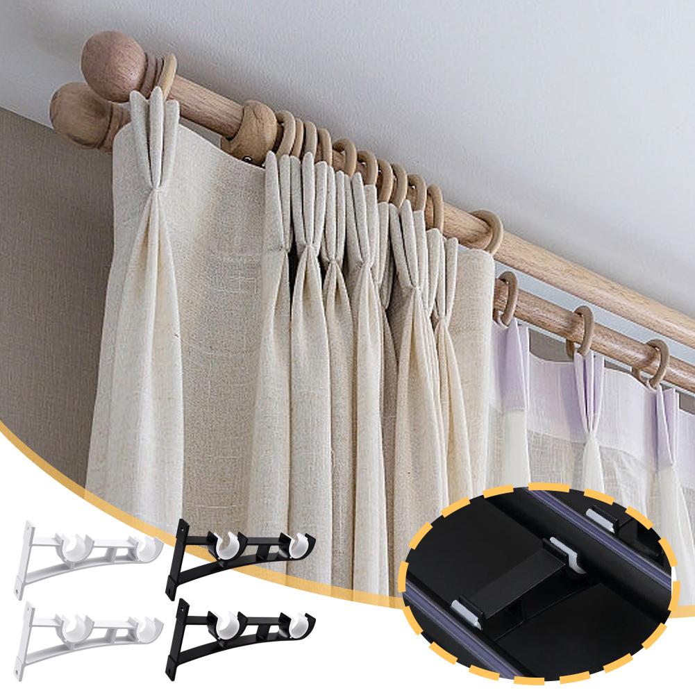 2er-Pack Hochleistungs-Vorhangstangenhalter Wandmontagehalterung Aluminiumlegierung Vorhangstangen-Aufhängebeschläge für Wandhänger-Halterungen