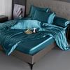 Summer double-sided ice silk mattress four-piece set silky smooth and cool silk three-piece set bed sheet quilt cover light luxury bedding cool