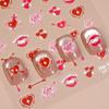 Redanco5D Valentine's Day Fiery Red Lips 3D Nail Stickers