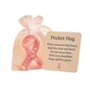 Pink Pocket Hug Token Breast Cancer Awareness Keepsake Transparent Prayer Token with Pink Ribbon Emotional Support Gift for Loved Ones