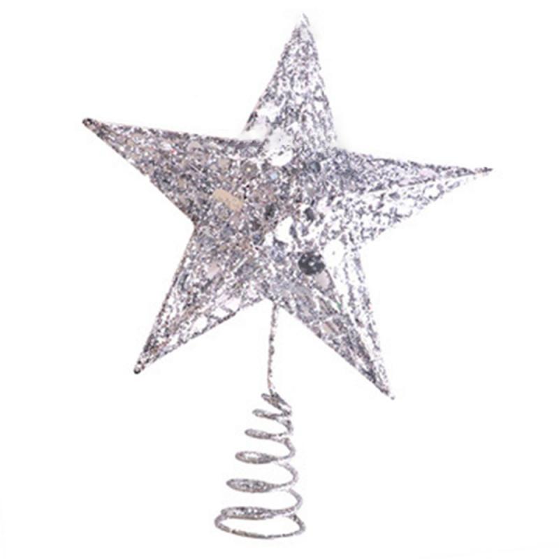 

Christmas Tree Top Star Decorations Glitter Iron Merry Christmas Five-Pointed Star Decorations For Home 2025 Navidad New Year белый