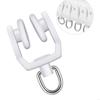 55KF 30pcs Ceiling Curtain Track Rollers Hook Heavy Duty Pulleys Plastic & Steel Hook for Smooth Sliding Window Drapery