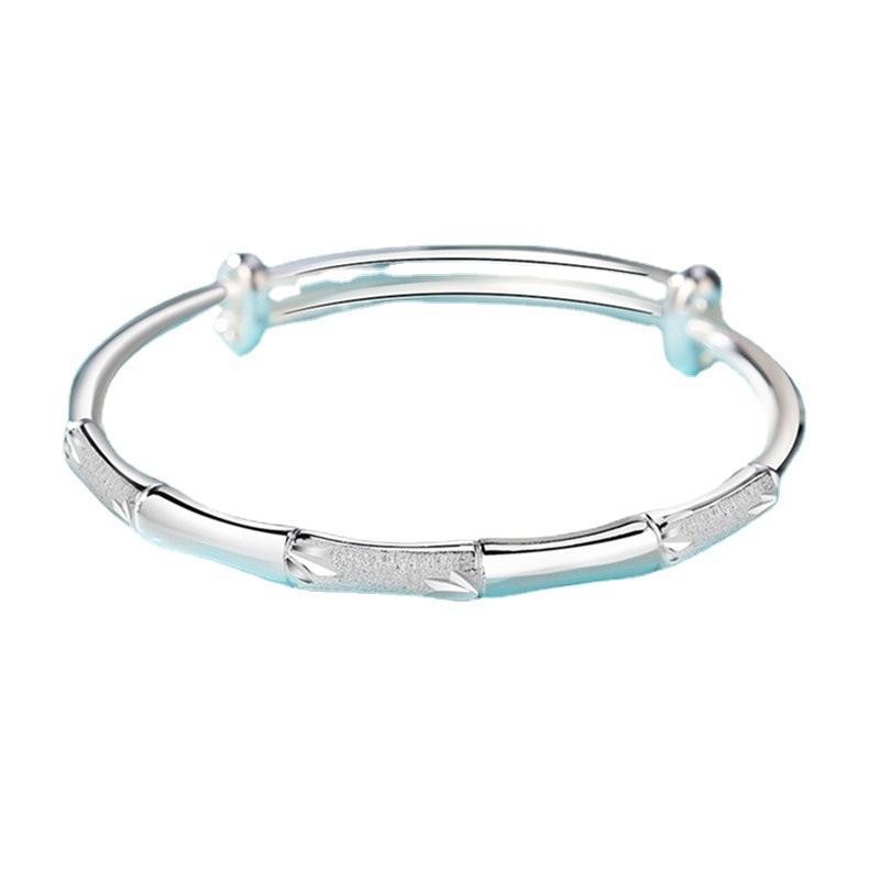 Wanzuyin 999.9 Section High Rise Bamboo Bracelet for Women's Youth, Bamboo News, Safe Solid Bracelet, New Year's Gift