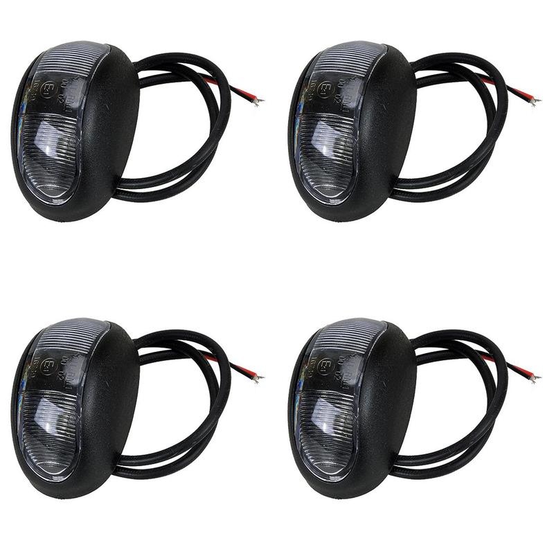 Car LED Clearance Light Side Marker Lamp Amber Red 12V-24V for Trailer Truck Caravan Universal 4Pcs