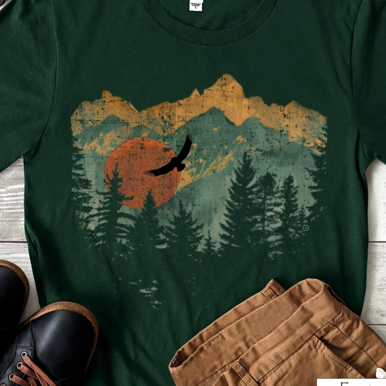 Mountain View Graphic Tee, Nature Camping Outdoors T-Shirt 2XL
