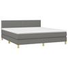 3140546 vidaXL Divan Bed with Mattress Dark Grey 160x200cm Fabric