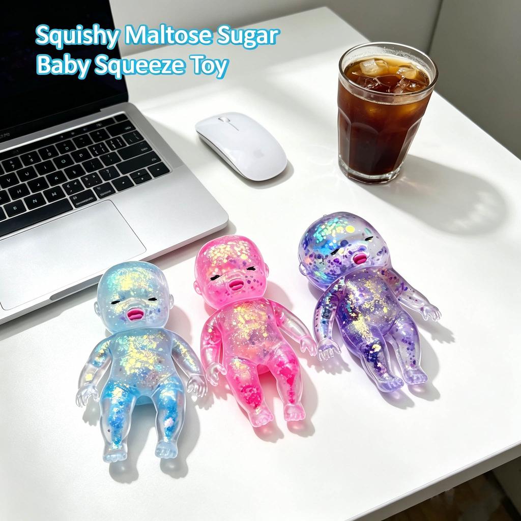 Baby Squishy Maltose Sugar Squeeze Toy, Kawaii Stretchable Slow Rising Fidget Toy, Stress & Anxiety Relief Gifts For Adults