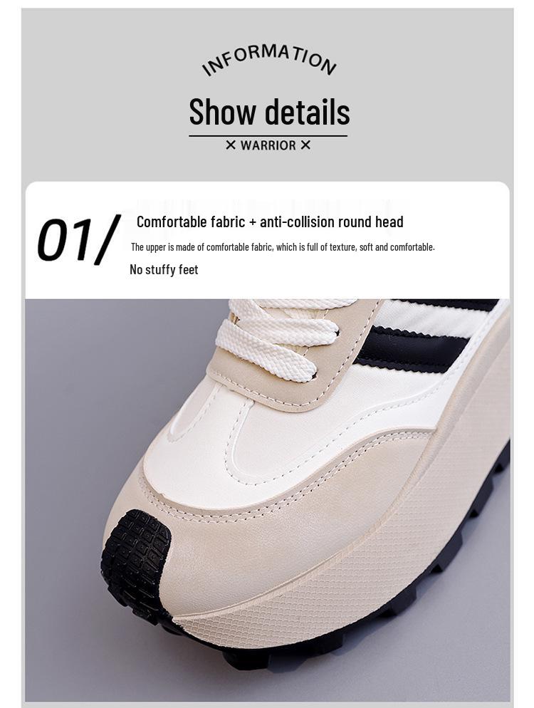 Women's Spring 2025 Thick-Soled White Sports Casual Shoes - HL-871-1, Korean Style Versatile Board Sneakers