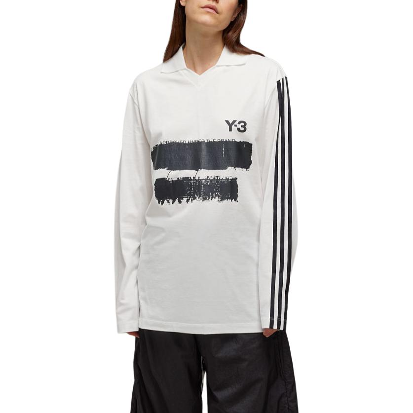 Adidas x Y-3 U GFX Logo Langarm-T-Shirt Weiß Unisex Streetwear JM3233