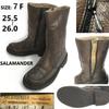 SALAMANDER Germany Vintage RIES Zip Side Boots 25.5-26 Brown Motorcycle leather(USED)