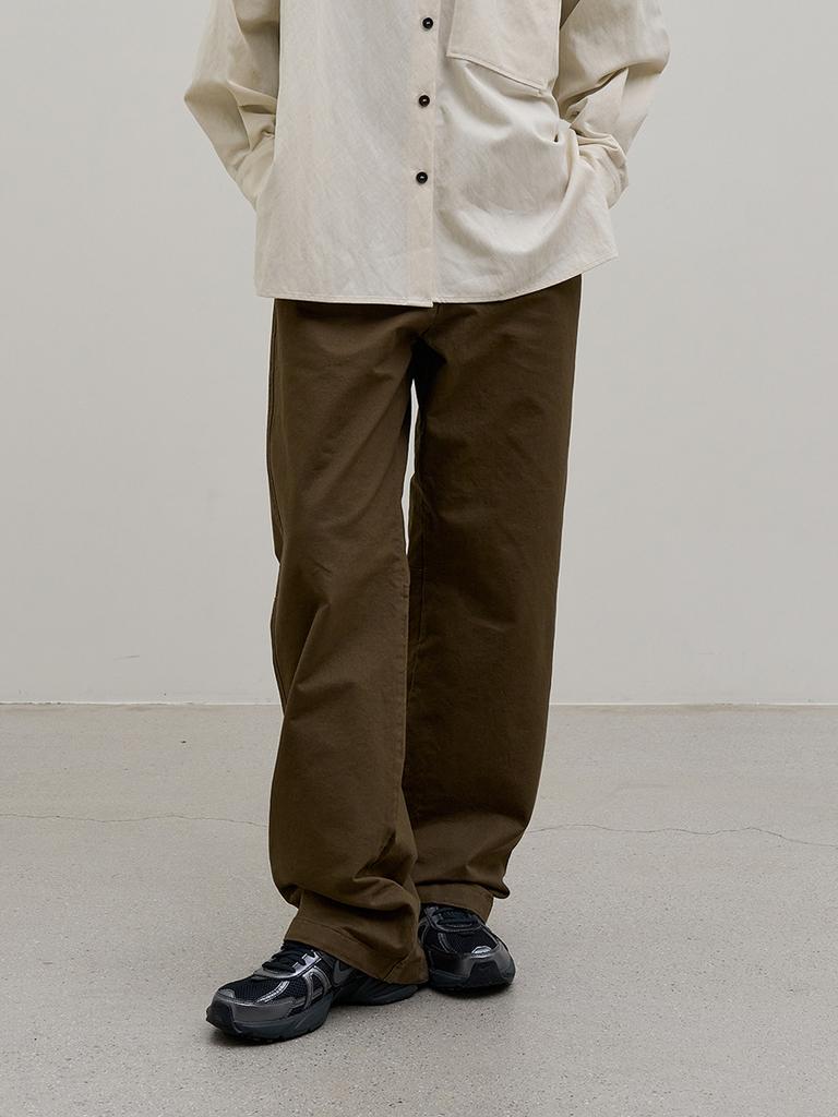 Haebeuaenhaebeu Hide Line Wide Pants_Khaki Brown