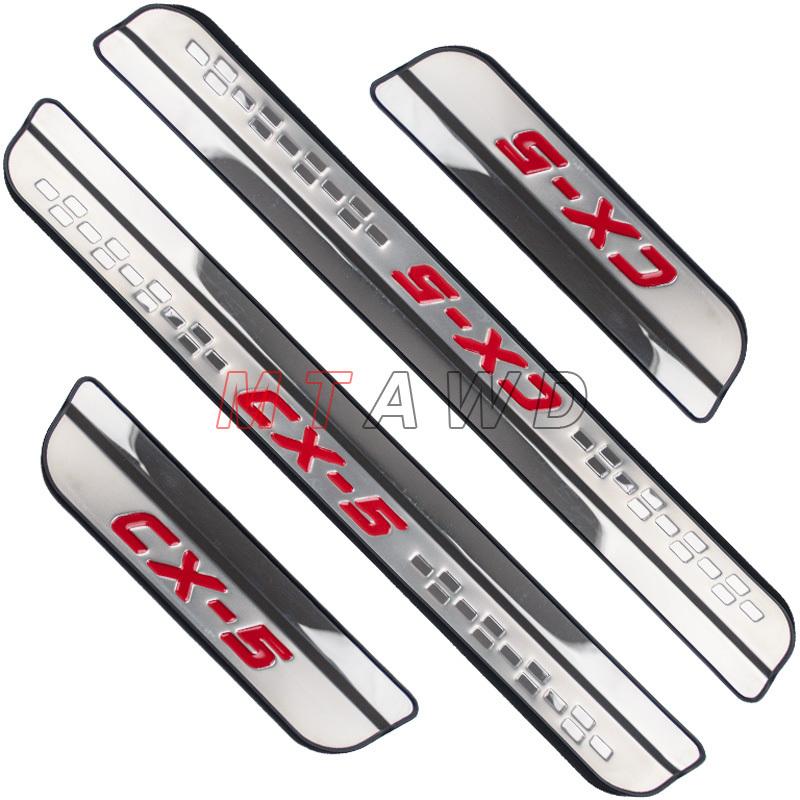 For Mazda CX-5 CX5 KE KF Accessories 2012-2024 2025 Stainless Car Door Sill Kick Scuff Plate Protectors Trim Cover Guard Styling