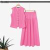 ZANZEA Women Sleeveless Vest Tops and Long Skirts Summer Two Piece Suit Sets