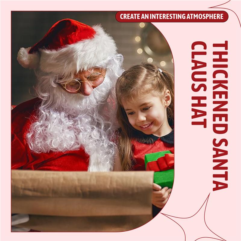 

-FQYL Christmas Hat, Santa Hat Holiday For Comfort Extra Thicken Fur Xmas Hat For New Year Festive Party 30x32cm червоний