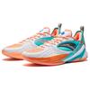 ANTA Quick Decision 6 Basketball Shoes Men's Low top Pure White/Fluorescent Bright Orange/Fluorescent Neon Blue Sneakers 112531112S-8