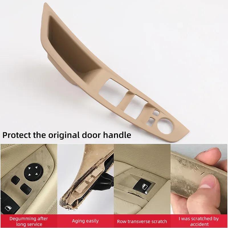 Car Door Inner Handle Panel Trim Cover Interior Protector Stickers For BMW 5 Series F10 2011-2017 LHD Carbon Fiber Accessories
