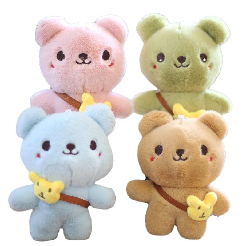 Cute Plush Bear Toy Keychain Adorable Teddy Bear Bag Accessory Soft Animal Stuffed