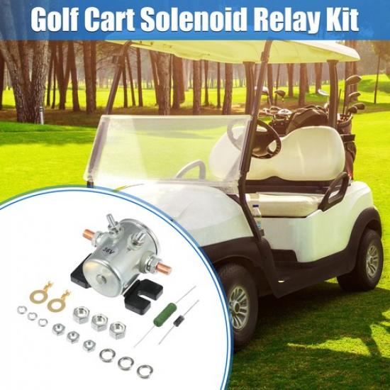 1set Golf Cart Solenoid Reolace for EZGO Electric Golf Cart Metal Silver Tone