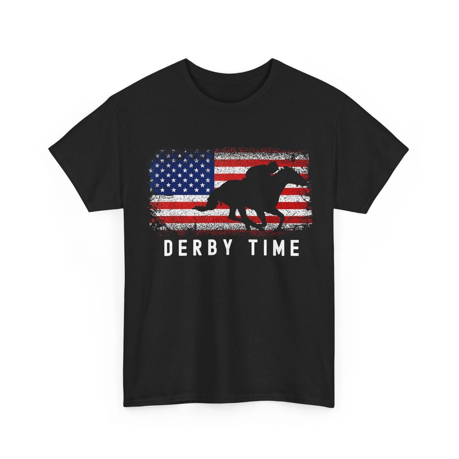 Horse Rider American Flag Shirt, Horses Derby Time Horse Racing Kentucky Shirt S