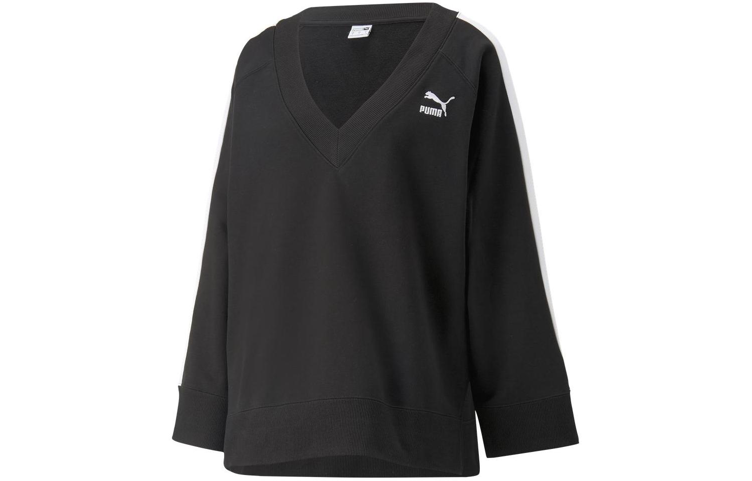 PUMA Sweatshirts Women s Black V Neck Moderate Other 620629-01 M