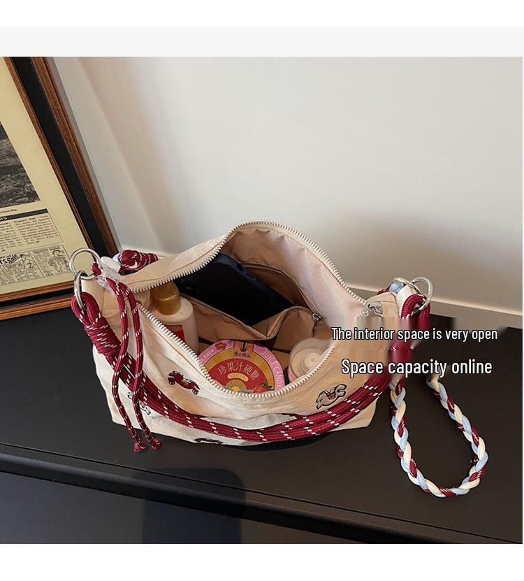Spring Eco-friendly Japanese Embroidery Women's Versatile Shoulder & Crossbody Tote Bag