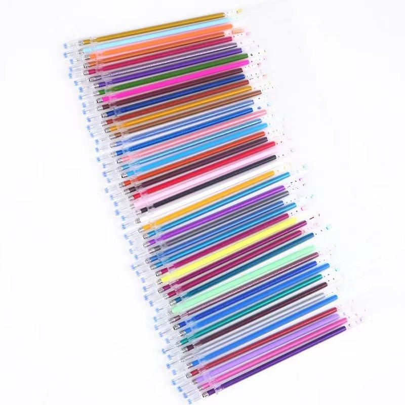 100 Color Bullet Tip Gel Pen Refills Set Glitter, Highlighter, Gouache Metallic Ink for Journaling Art