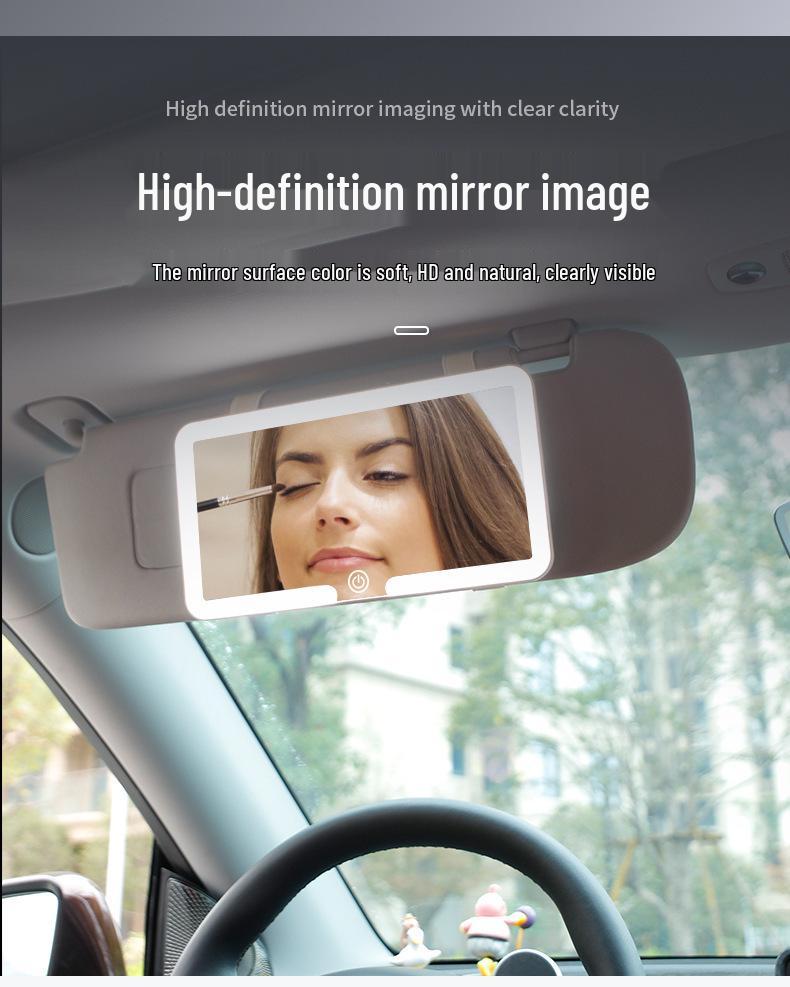 LED Sun Visor Vanity Mirror with Shatterproof HD Lighting