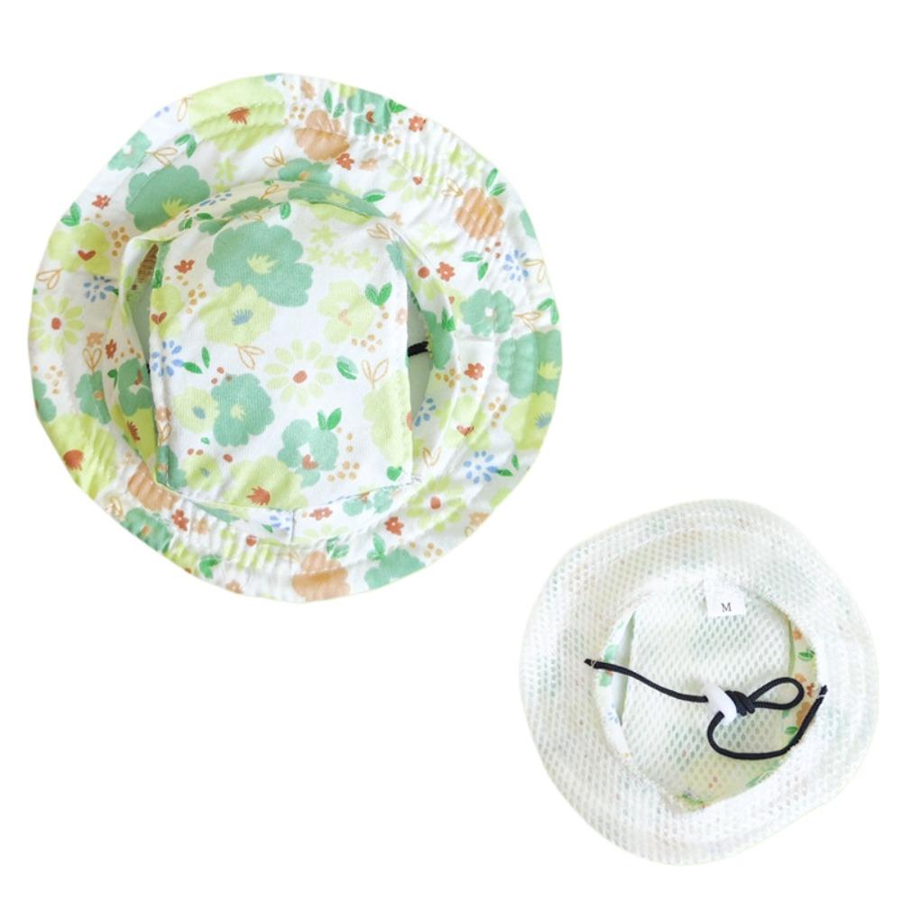 

Adjustable Dog Fisherman Hat Cute Fruits Plants Dog Sunscreen Hat Pet Cat Sun Hat Outdoor Travel M 1.5-4.5kg-Green Flower