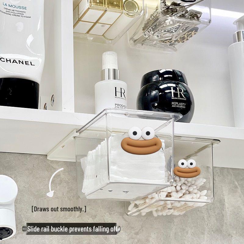 Wall-Mounted Pull-Out Bathroom Mirror Cabinet with Hidden Storage Shelf