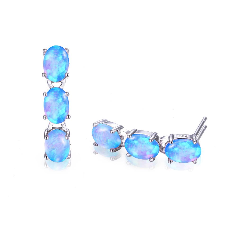 Three Purple Earrings Womens Fashionable and Versatile Earrings