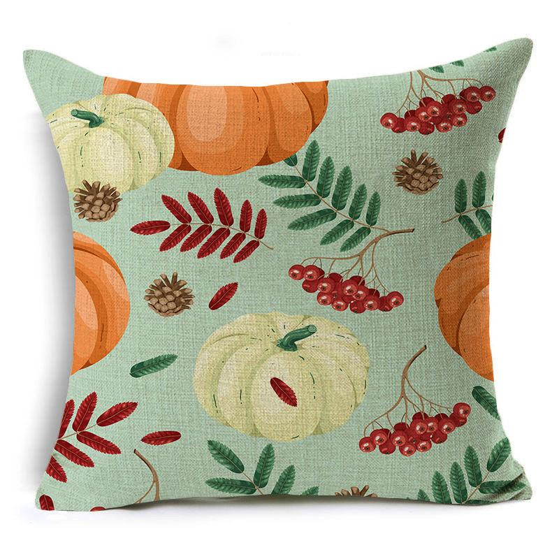New Thanksgiving Pumpkin Linen Pillow Cover Festive Home Decoration Pillow Cushion Cover